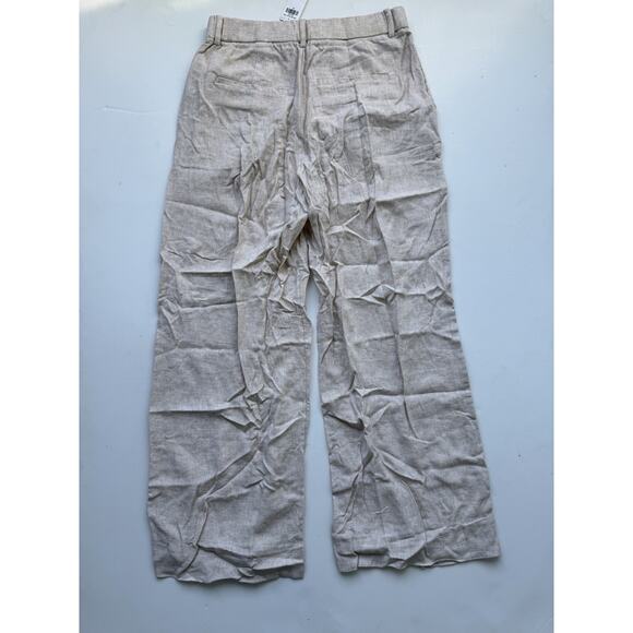 Abercrombie & Fitch women Linen Blend High Ultra Wide Leg Pants Size 28 NWT - Picture 2 of 6